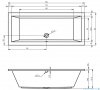 Riho Lusso 190x80cm wanna prostokątna z hydromasażem Pneumatic prawa + nogi + syfon BA59-PNE-P